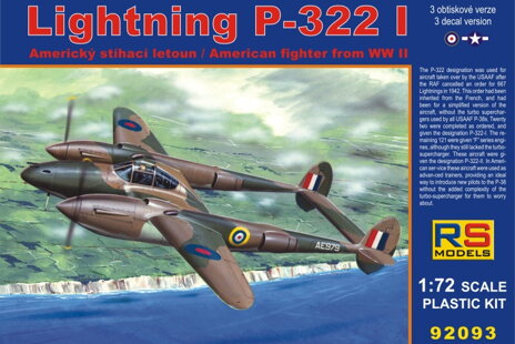 RS models 92093 P-322 Lightning